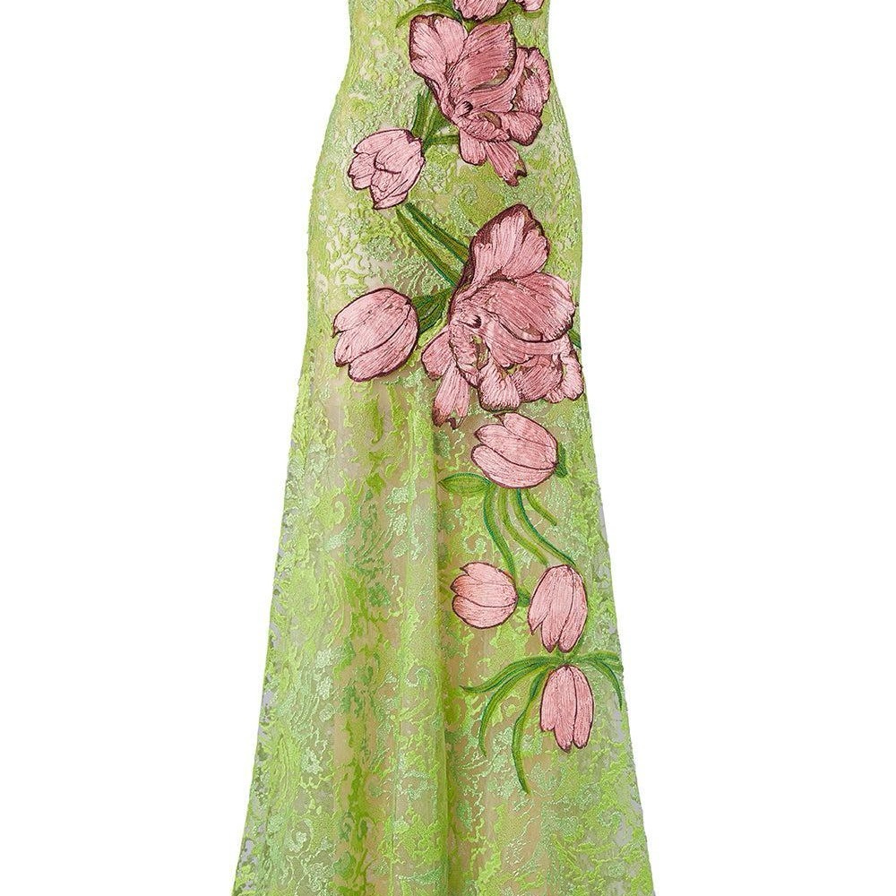 Silvia Tcherassi Green Floral Maxi Dress